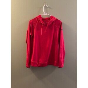 Nike Pro Dri-Fit Womens Top Medium Pink Coral Hooded Athletic Athleisure Classic